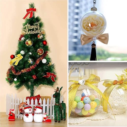 Miniatura 5 de Rely2016 - 15 bolas de plástico transparente rellenables, esferas huecas, bolas a presión, decoración de Navidad, bola rellenable transparente,