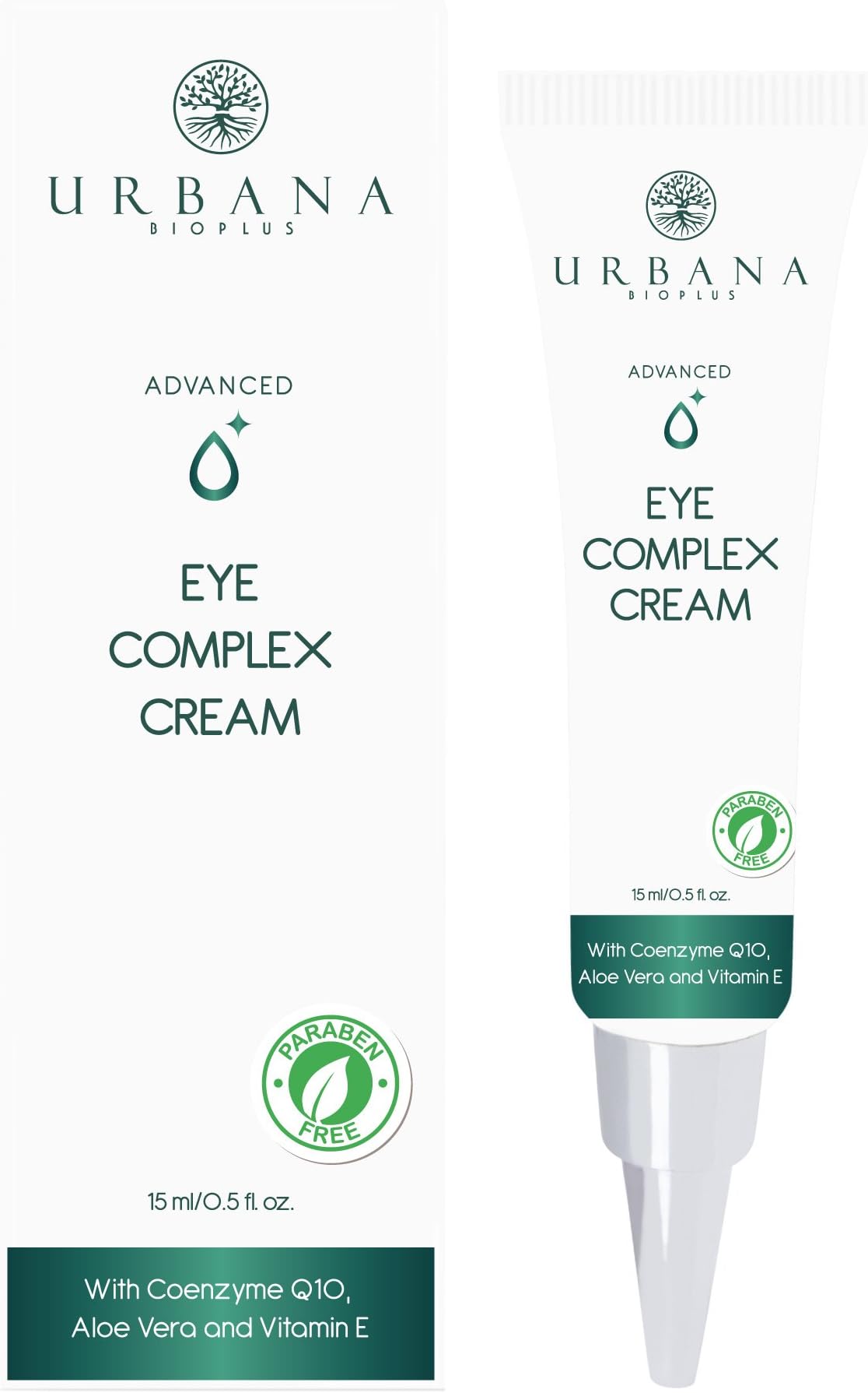 URBANA BIOPLUS Advanced Care Eye Complex Cream, Face Facial Intensive Contour Treatment Vitamin E Aloe Vera Hydrating Repair Firming Lifting Anti Aging Wrinkle Dark Circle Puffiness, 15 ml / 0.5 fl oz