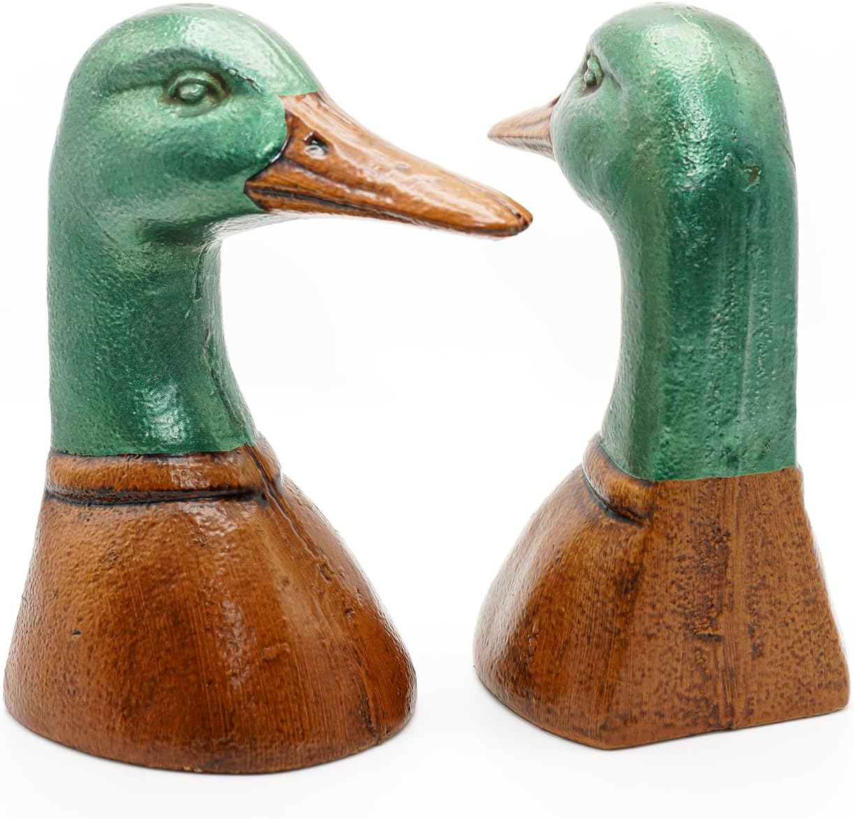 Fox Run Duck Decorative Bookend Set, 100% Iron, 4.25” x 2.9” x 5.73” Heavy Bookends