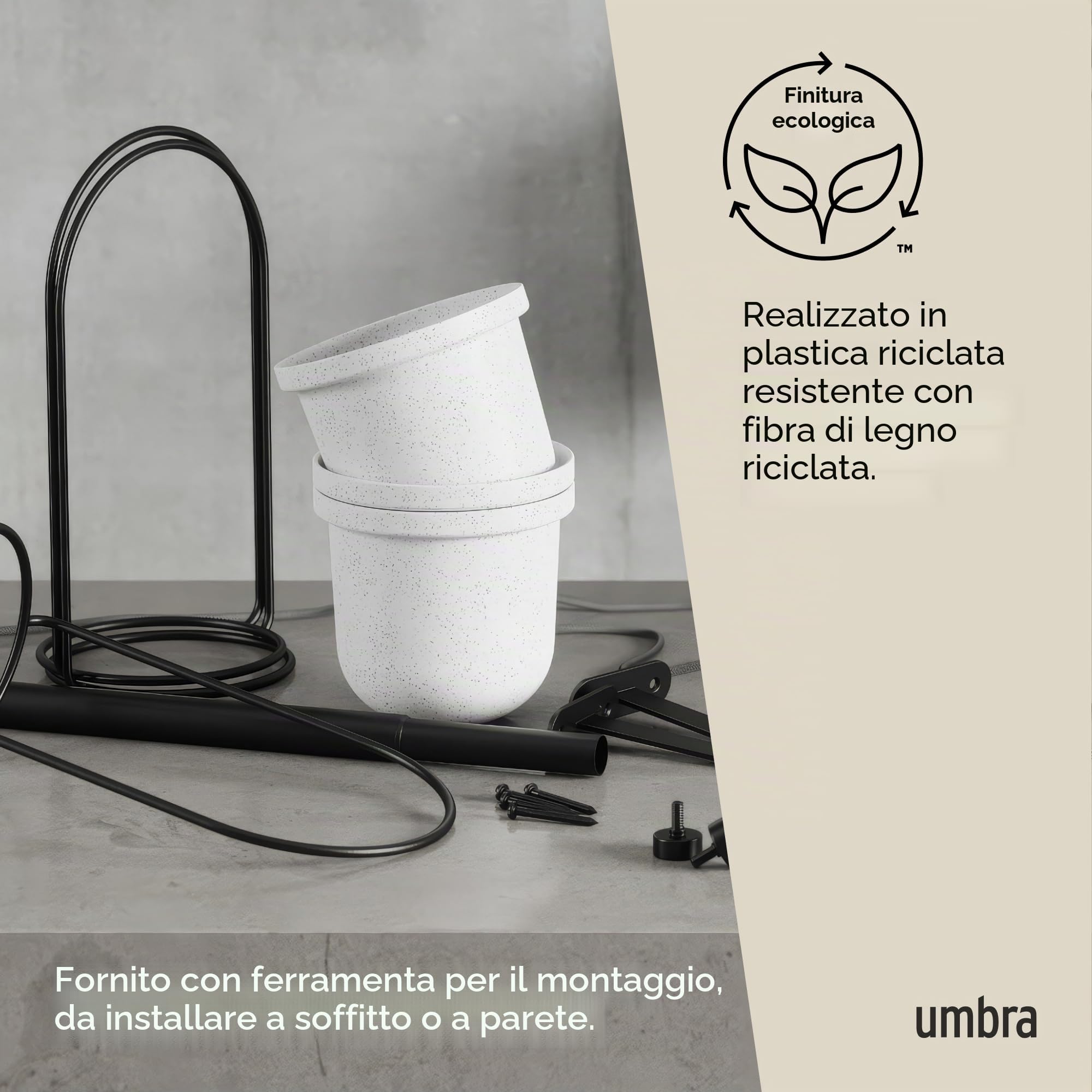 Umbra Triflora Portavasi da appendere, Bianco