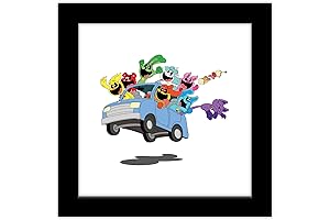 Trends International Poppy Playtime: Chapter 3 Cartoon Joyride Wall Art (Black Framed, 12" x 12")