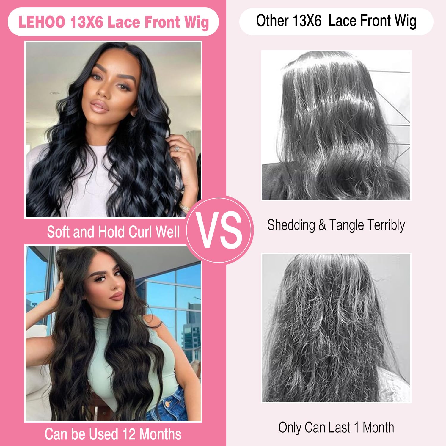 13x6 Body Wave Lace Front Wigs Human Hair Pre Plucked 220% Density Thick Real Virgin Human Hair Wig Invisilbe Hairline Tiny Knots Body Wave HD Lace Frontal Wigs 3X Longer Lifespan 22 Inch - Image 6