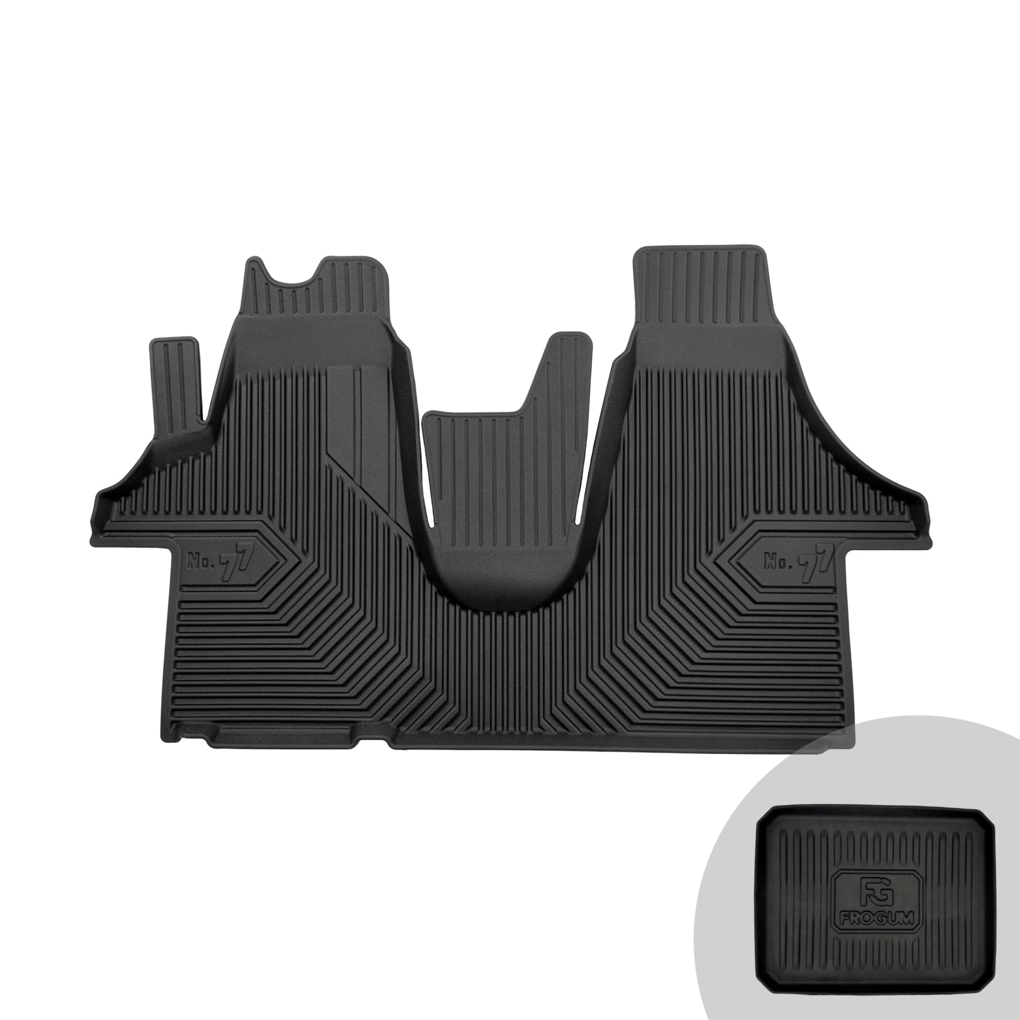 FROGUM No.77 Alfombrillas para Coche Alfombras para Volkswagen Transporter T5 2003-2015, para Volkswagen Transporter T6 2015-2019 | Borde Alto | para Todo el año | Tamaño