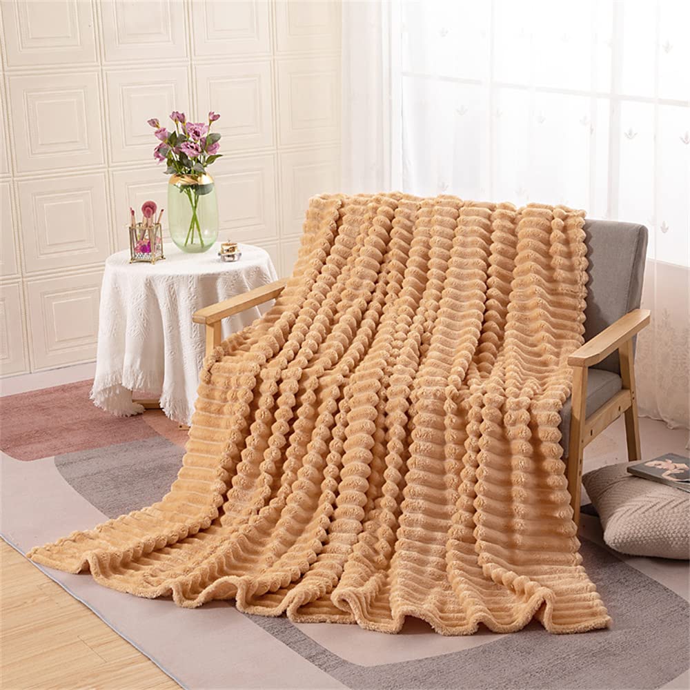 Couverture plaid canapé polaire de luxe en flanelle douce kaki