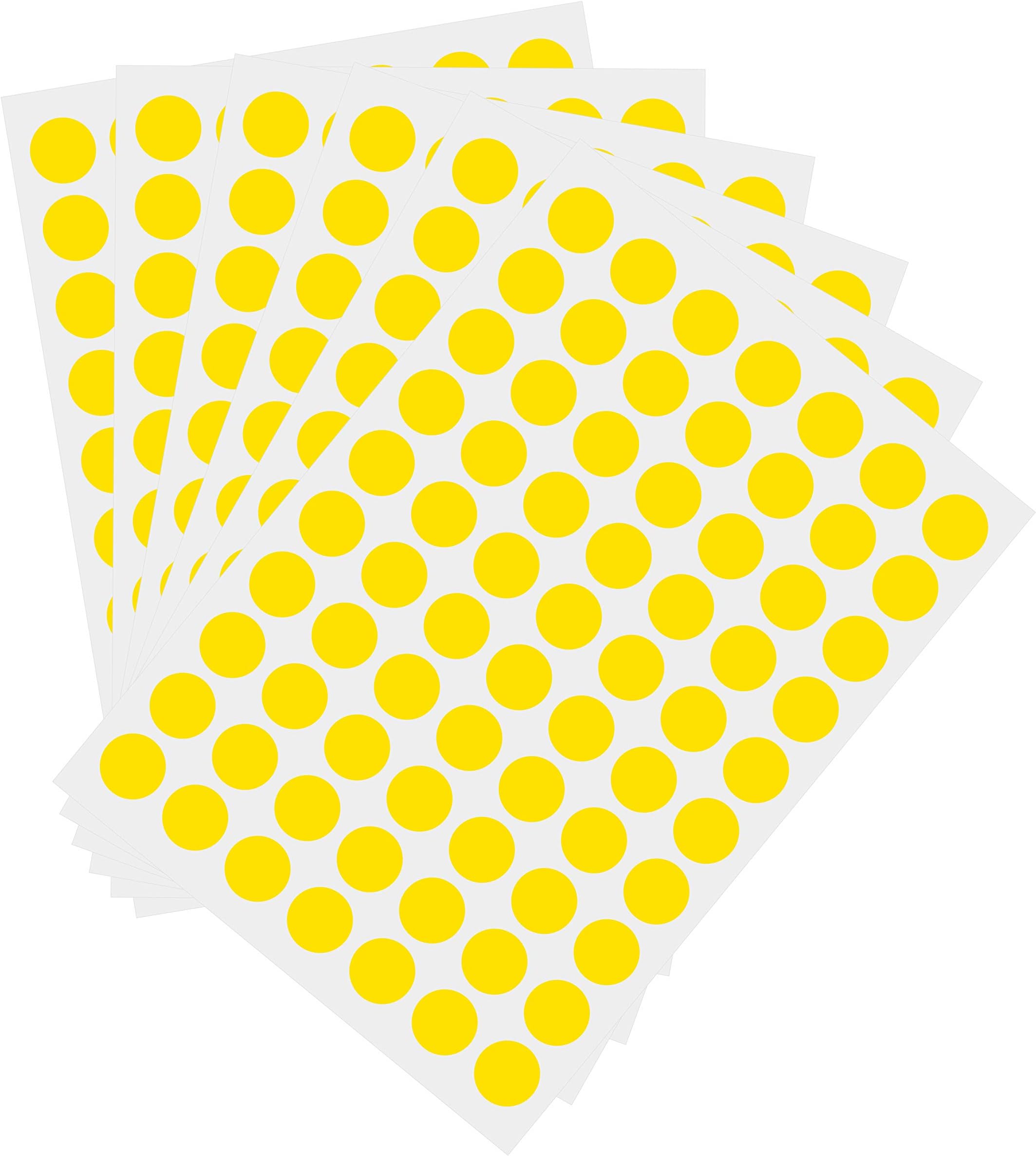 1050 PCS 3/4 Inch Round Color-Code Dot Stickers, Color Coded Circle Stickers for Classroom, Office (Yellow)