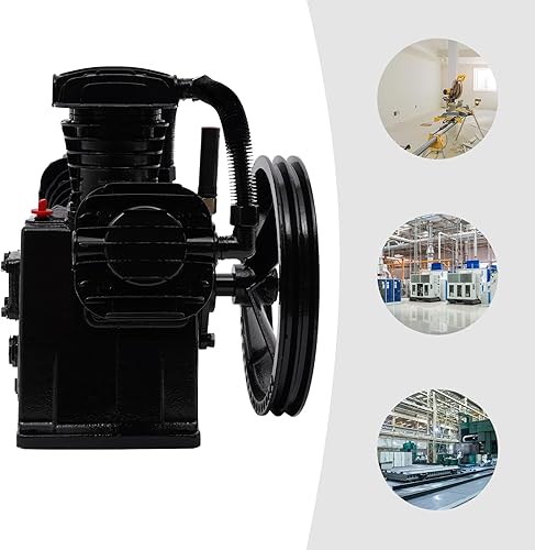 Miniatura 4 de Bomba de compresor de aire 4-5 HP Bomba de cabeza de compresor de aire de repuesto de 3 cilindros Bomba lubricada de aceite de aluminio de 3 KW con