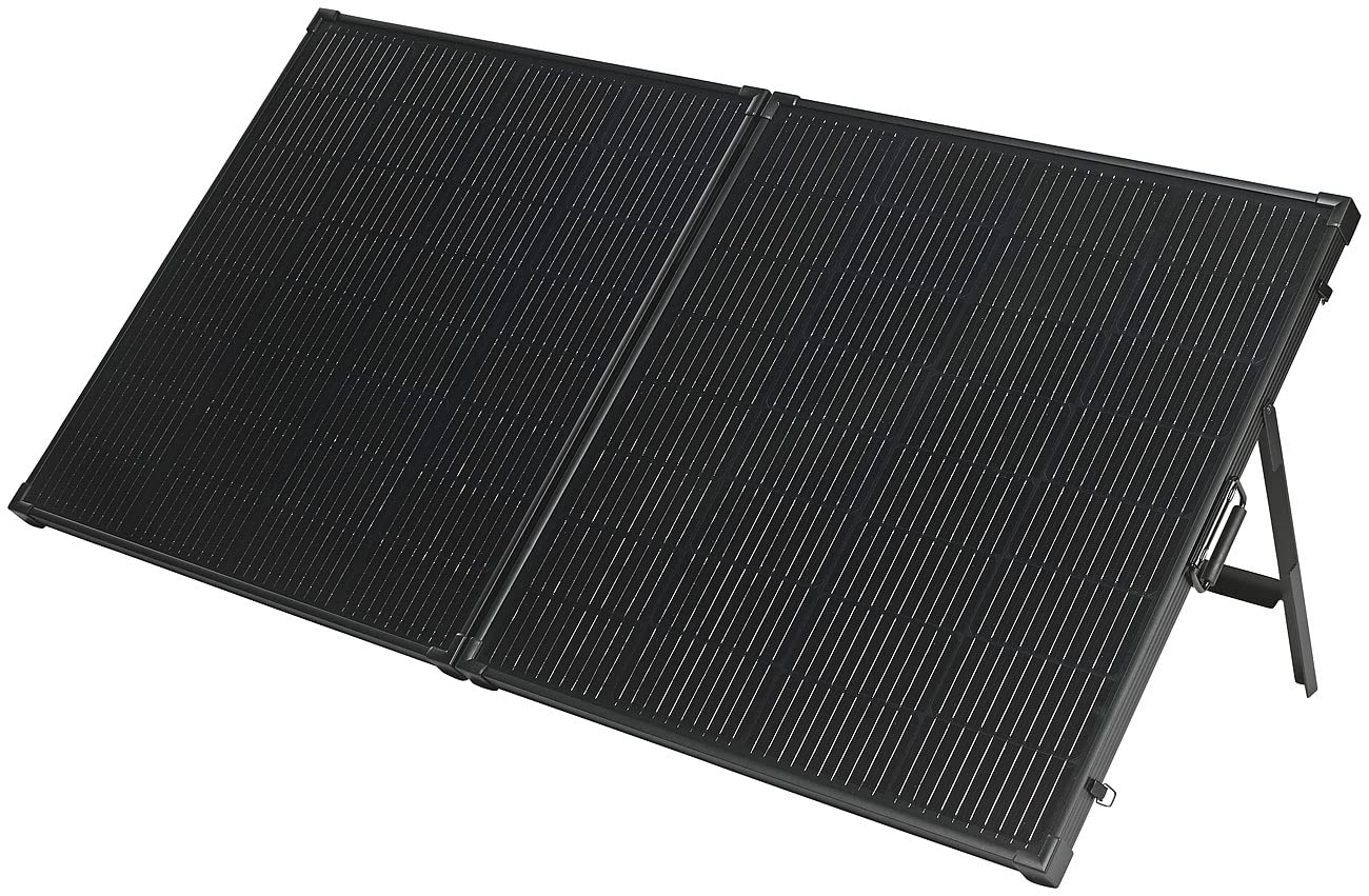 revolt Solarpanel mobil: Faltbares Solarpanel mit monokristallinen Zellen, 240 Watt, schwarz (Solarmodule faltbar, klappbare, 12V)