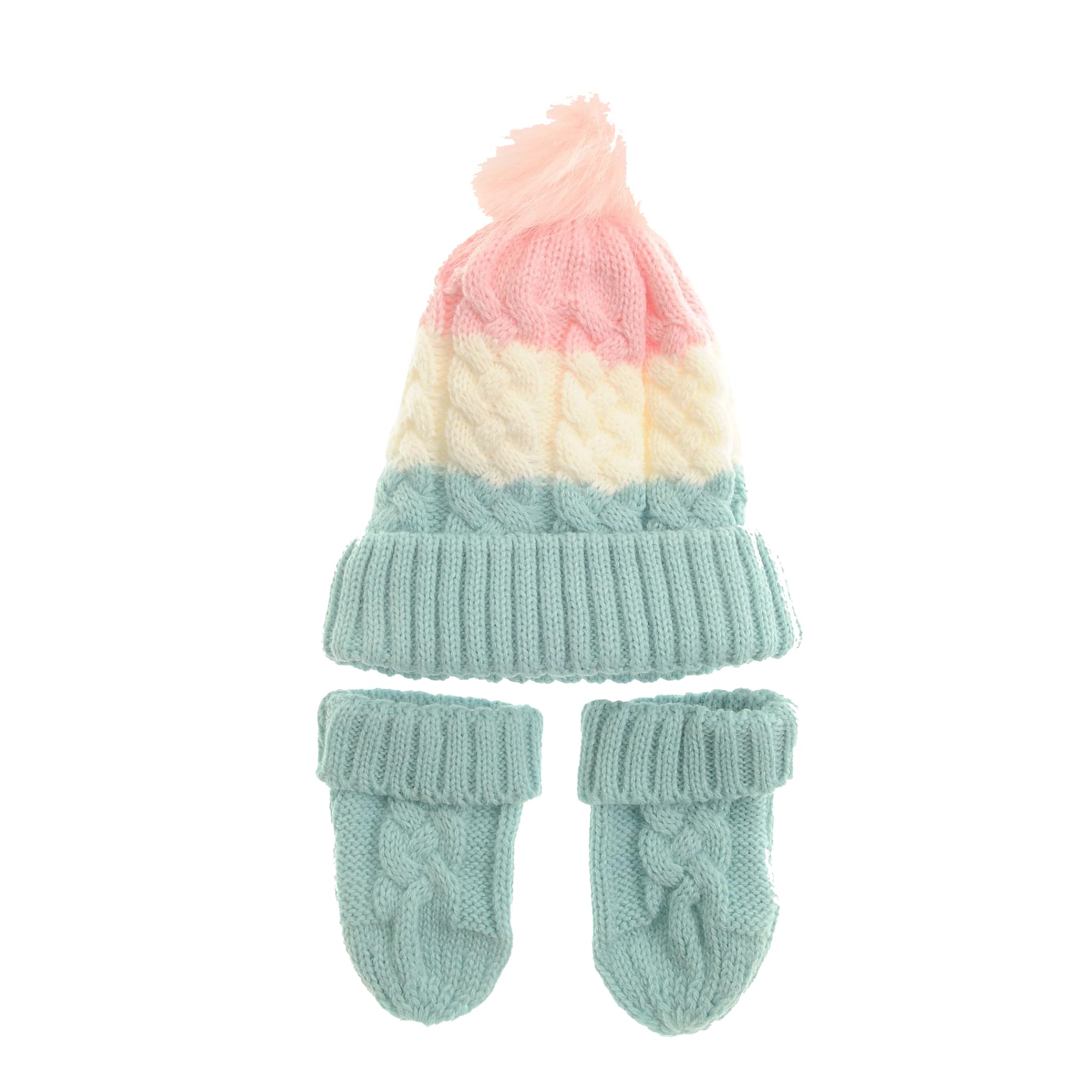 Ziggle Cosy Wool Baby Hat & Mittens Set | Soft & Warm Winter Hat & Mitts for Newborns & Toddlers 0-24 Months | UK Designed, Breathable, Gentle on Skin