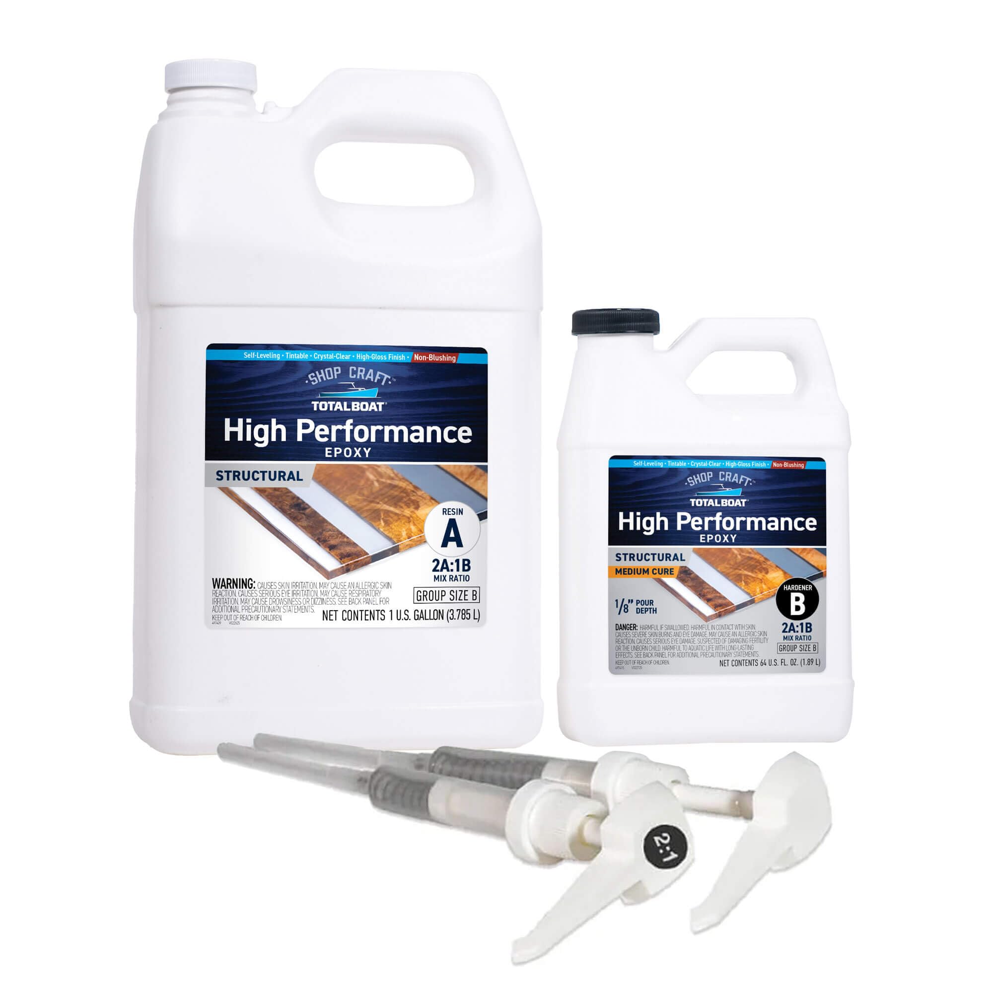 High Performance Epoxy Kit - Crystal Clear Marine Grade Resin and Hardener for Woodworking, Fiberglass, Wooden Boat Building and Repairs (1.5 Gallon, Medium)