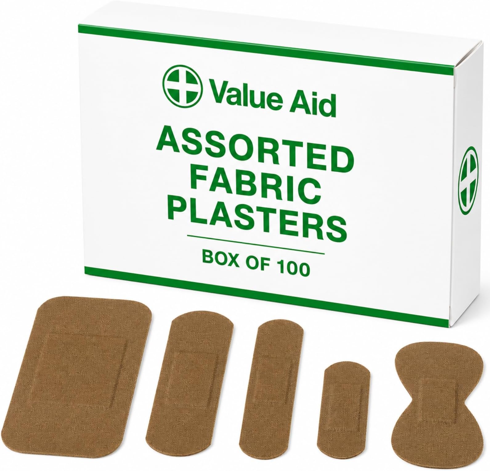 Value Aid Assorted Fabric Plasters - Box of 100