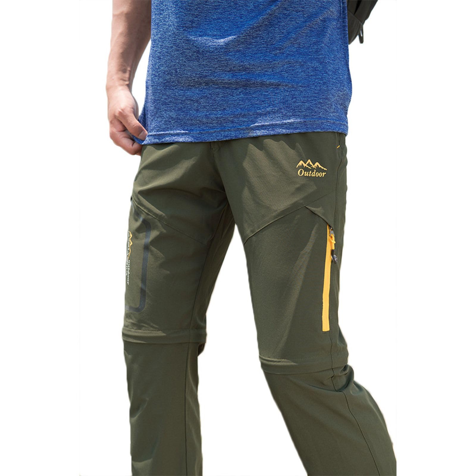 Pantaloni da uomo per attività outdoor, in due parti, smontabili, protezione solare, ad asciugatura rapida, pantaloni funzionali con cintura
