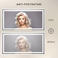 Vista 40 de WTTY LED Bathroom Mirror 32"x32" with Backlit and Front Light,Stepless Dimmable LED Mirror for Bathroom,Anti-Fog Lighted Bathroom Vanity Mirror