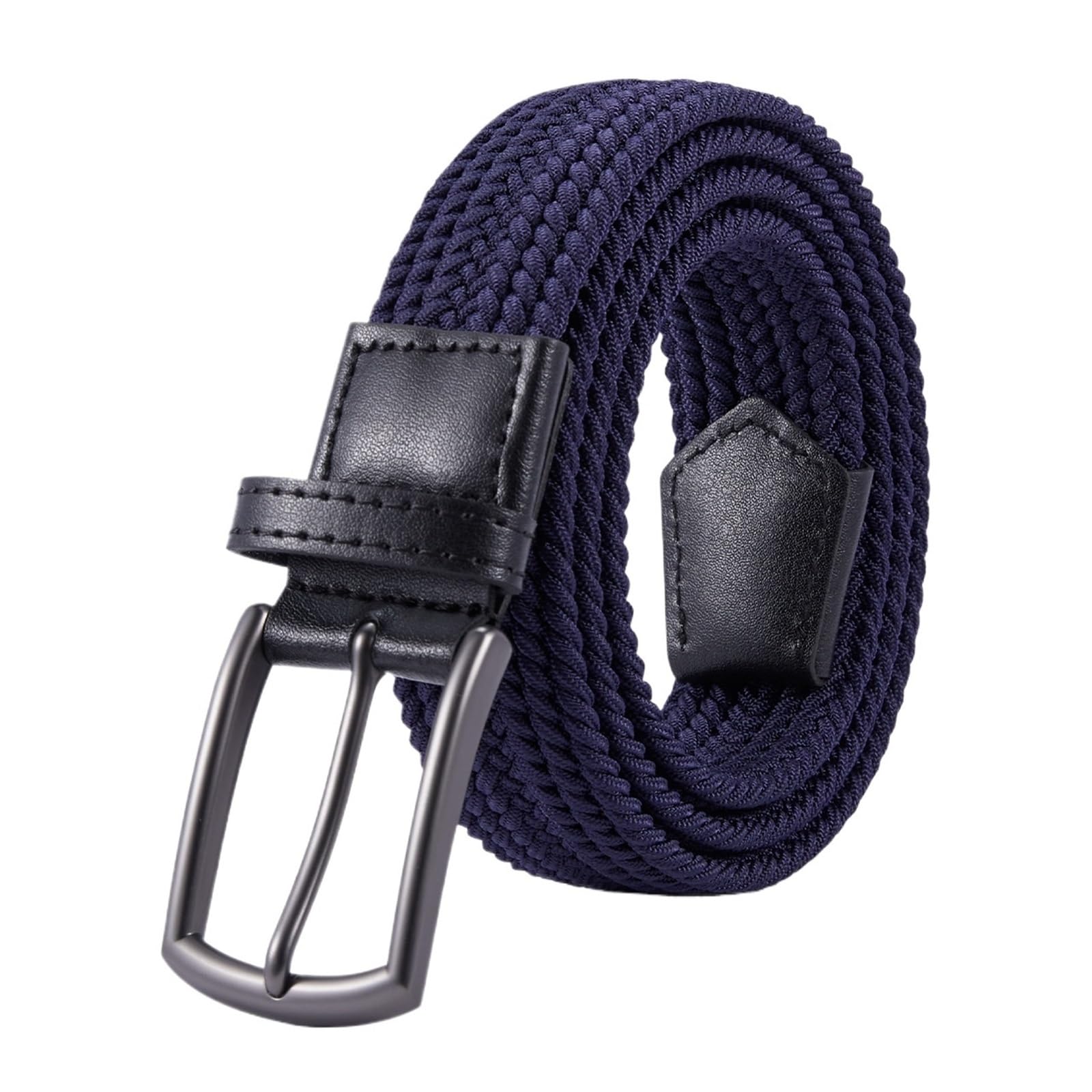 Elastischer Gürtel Herren Unisex elastischer Canvas-Gürtel, Zinklegierungsschnalle, kein Loch, gewebter Taillengürtel, sportlich, lässig, elegant, einfacher Stil