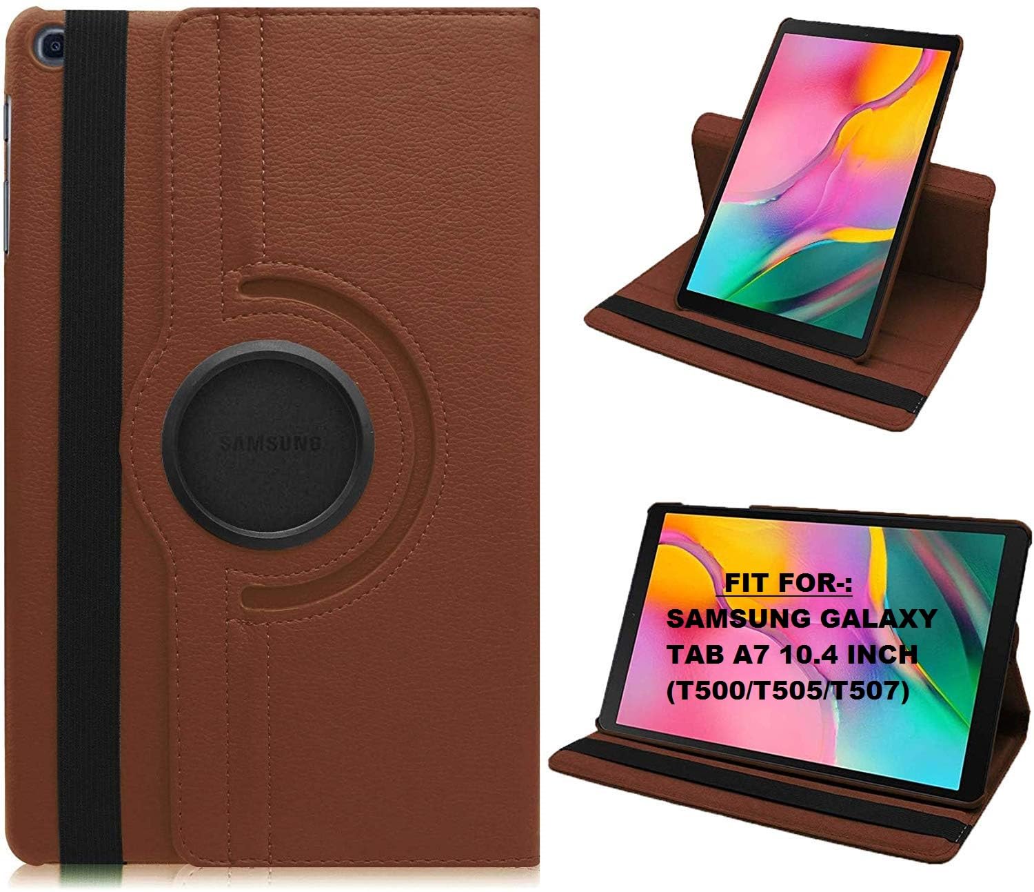 Flip Cover for Samsung Galaxy Tab A7 10.4 inch (2020)(Compatible Model: SM-T500/T505) 360 Rotating Cover (Dark Brown) — Amazon image 12