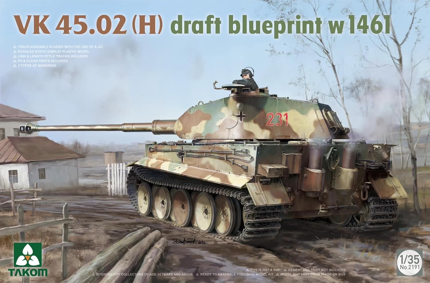 TAKOM 2191 1/35 PVK 45.02 Draft Blueprint w1461 Model Kit