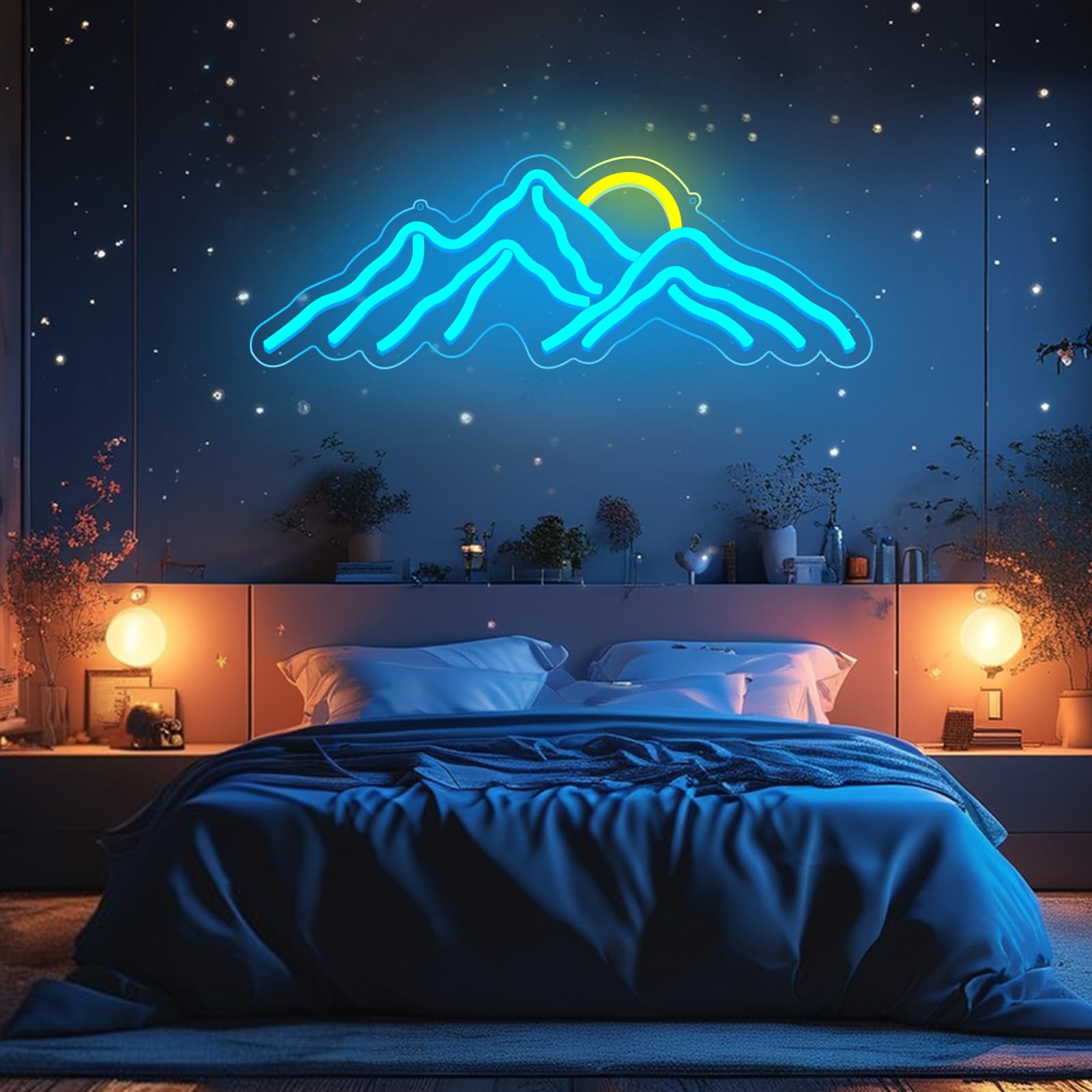 Letreros de neón de puesta de sol de montaña para decoración de habitación,letrerosLED para dormitorio,pared,luces de neón para el hogar,fiesta, boda,decoración deNavidad,alimentado por USB
