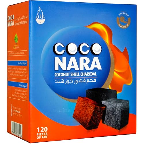 CocoNara Hookah Shisha Natural Charcoals, 120 Count