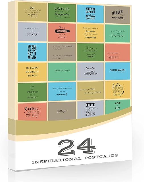 Olivia Samuel 24 x Motivational Postcards from Positivity words and quotes on natural coloured cards