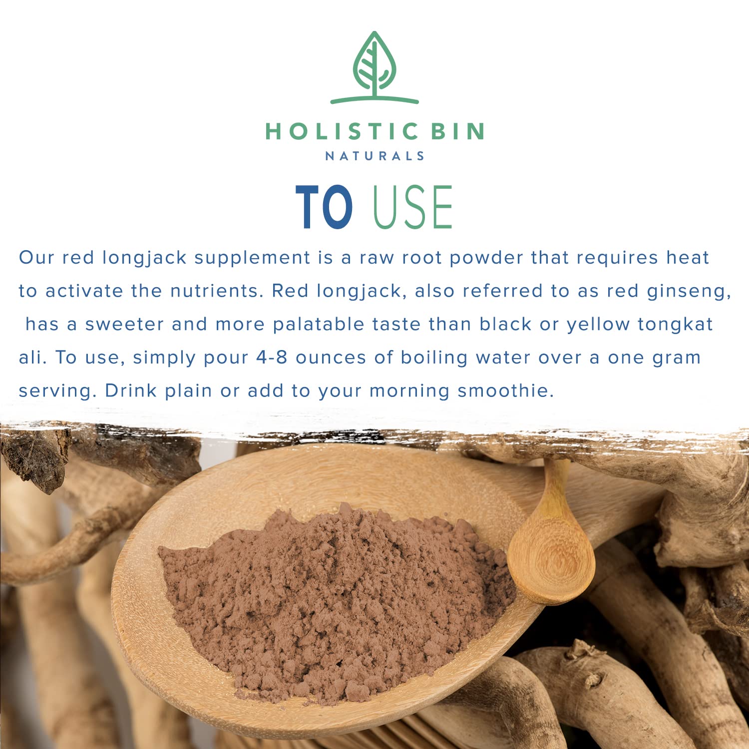 Holistic Bin Red Tongkat Ali (Stema Tuberosa) Powder 100 Pure