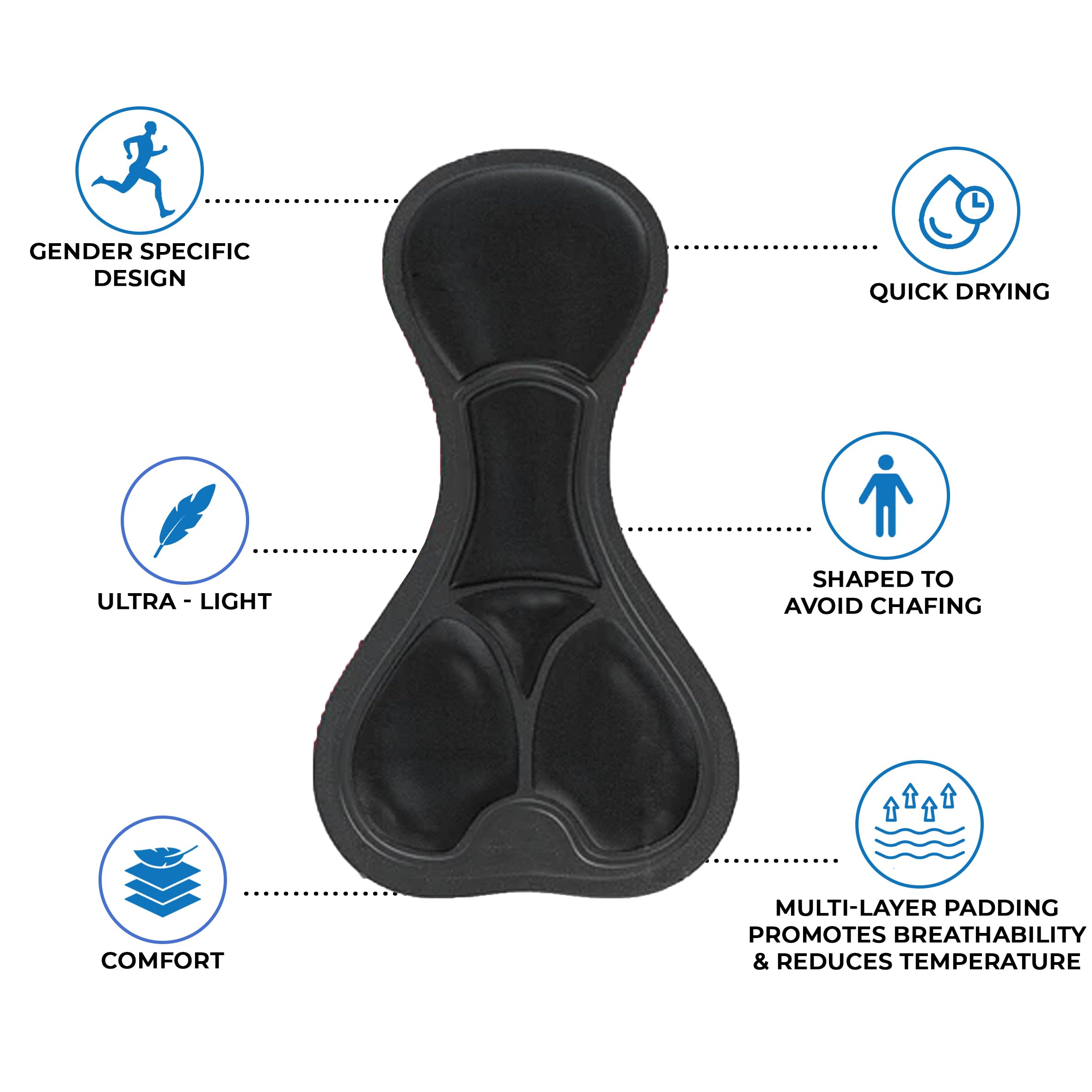 Sikma Combinaison de triathlon à manches mi-longues pour homme en maille respirante rembourrée avec réflexion haute visibilité, une poche arrière et bande élastique pour les jambes
