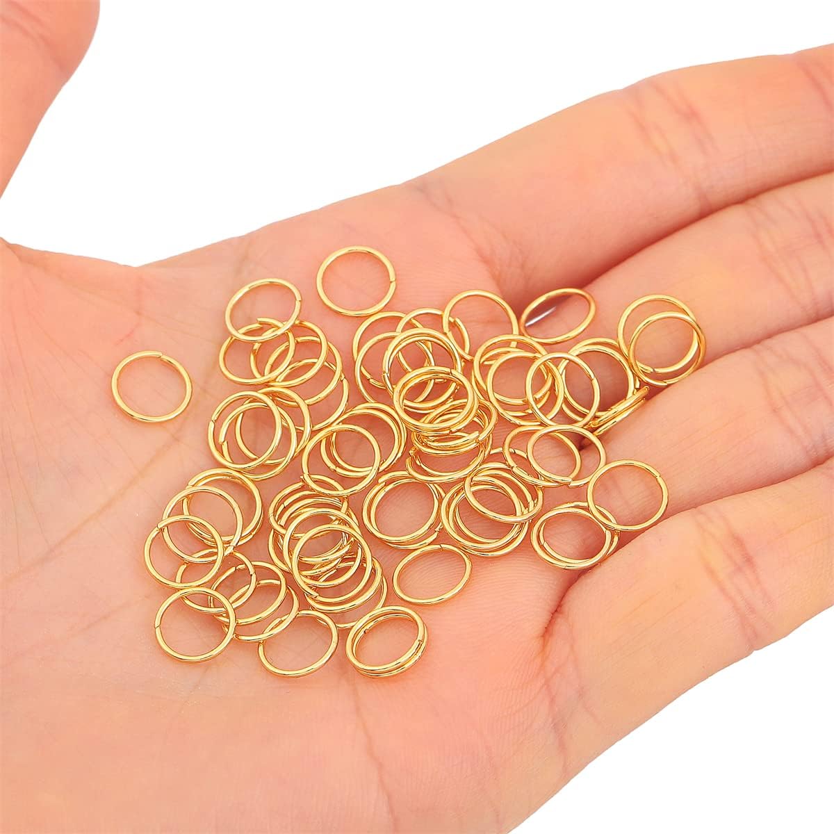 18K Gold Plated Jump Rings Non Tarnish 8mm 300pcs for Jewelry Making Findings - Image 3
