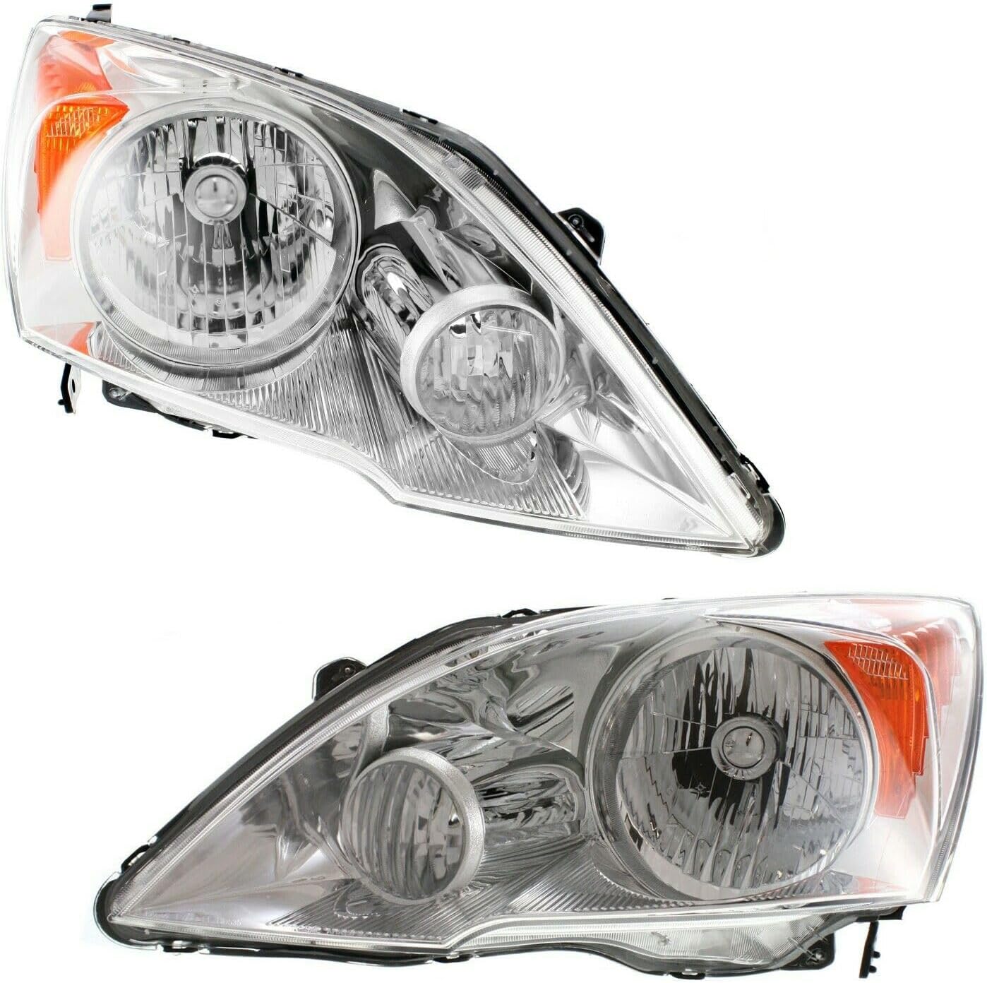 Headlights Headlamps Left & Right Pair Set of 2 for Honda for CR-V Ex-L/LX 07-11 without Bulbs Assembly Clear Lens-Part Name 33151SWAA01 HO2503129