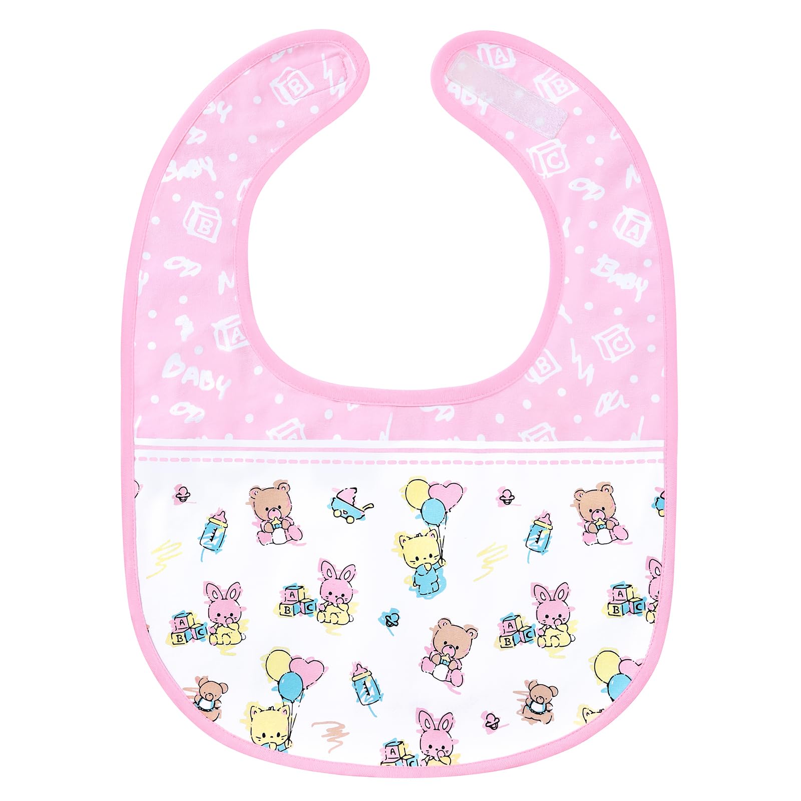 LittleForBig Bawełniany wodoodporny śliniaczek dla dorosłych z nadrukiem w stylu babydoll z regulowanym zapięciem na rzep - śliniaczek dla dorosłych Baby Cuties