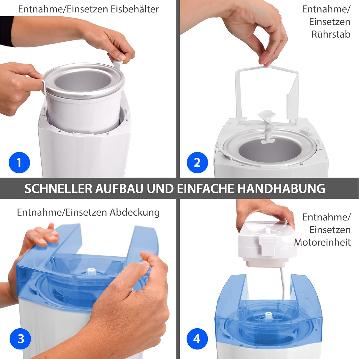 Syntrox Germany Softeismaschine für Zuhause | 4in1 Eismaschine für Softeis, Frozen Joghurt & Sorbet | Eis selber machen in ca. 20 Minuten | einfache Bedienung