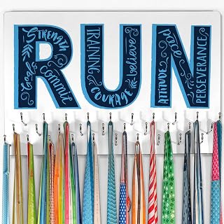 Gone For a Run Hooked on Medal Display for Runners - Medal & Race Bib Holder - Multiple Designs