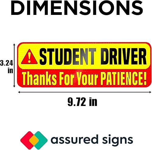 Miniatura 2 de Señal magnética de conductor aprendiz para auto, muy fuerte sujeción, 9.72x3.24 pulgadas, paquete de 3, recuerda a los demás que sean pacientes