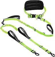 Vista 1 de Hands Free Dog Leash, Waist Bungee Leash for 2 Large Dogs, 6-8ft No-Tangle Heavy Duty Leashs(50-120 lbs)