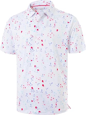 Libin Golf Shirts for Men Print Collared Polo Shirts