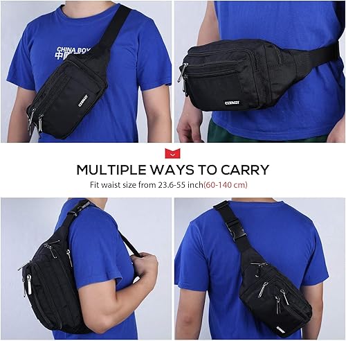 Miniatura 7 de CXWMZY - Riñonera para hombre y mujer, con correa ajustable impermeable de gran capacidad, apto para actividades al aire libre, entrenamientos
