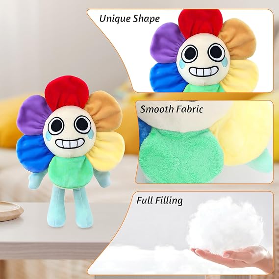 World Plush with 50pcs Sticker, Cute Plush Soft Stuffed Animal Pillow Adorable Plushies Toy Stuffed Doll Gift for Kids Fans Birthday Christmas Playtime Collectibles Ideal Game Enthusiasts