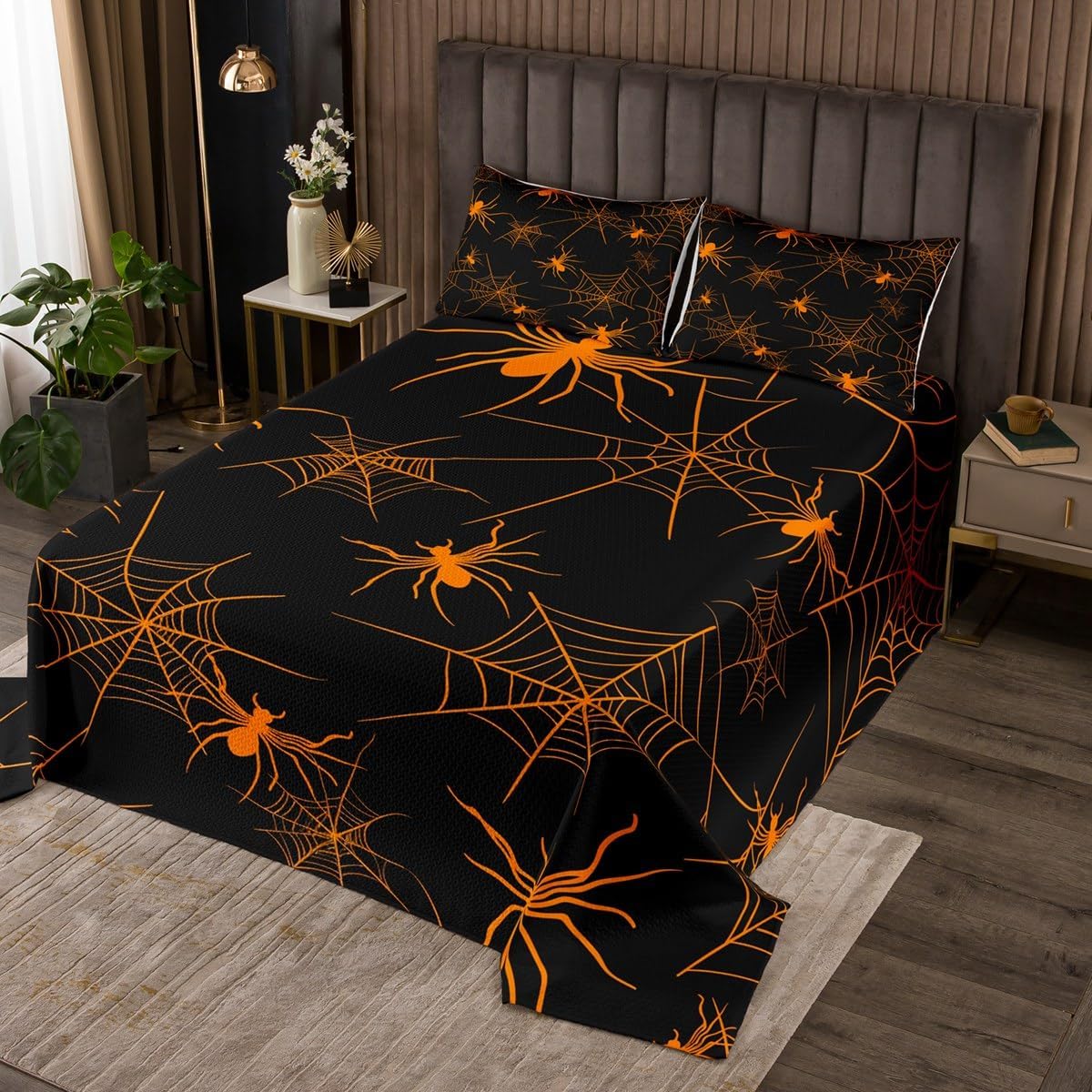 Feelyou Bloody Twin Size Bedspreads Halloween Decorations Quilt Set for Kids Boys Girls Women Men Horror Bloody Hands Coverlet Scary Halloween Theme Props Quilted Bedspread Bedroom Decor Coverlet Set