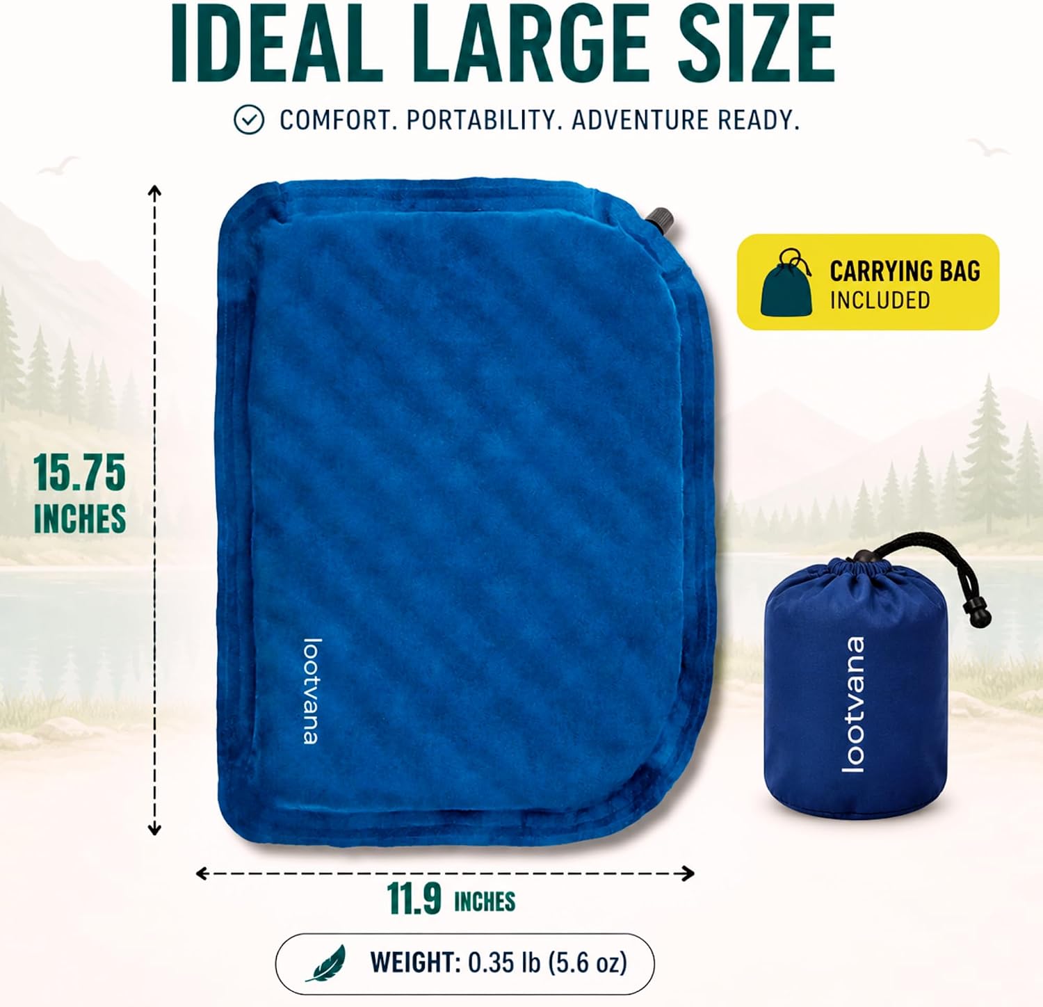 Airplane Seat Cushion for Long Flights, Self-Inflating Memory Foam Travel Cushion for Air Travel, Portable Seat Pad for Stadium, Camping & Outdoor (Blue) image 2