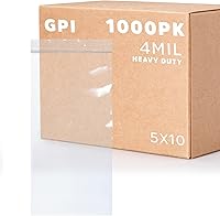 Vista 12 de GPI - 100 bolsas con cremallera de 5 x 10 pulgadas, resistentes de 4 mil de grosor, bolsas de polietileno transparentes con cierre resellable