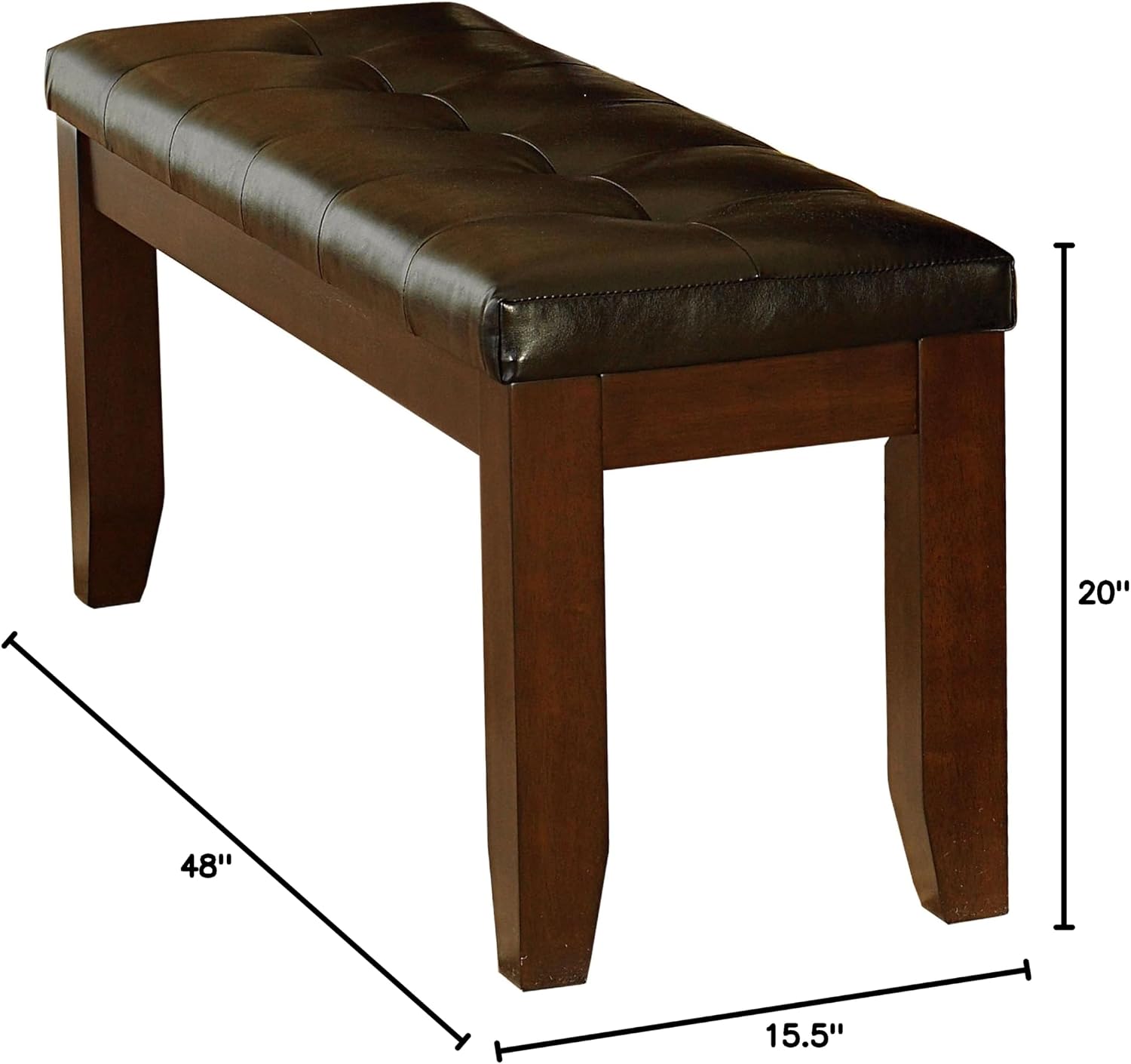 Homelegance Ameillia Accent Bench, 48 Inch, Dark Oak