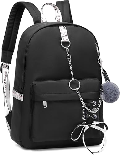 Miniatura 3 de Spotted Tiger Mochila escolar para niñas, mochila escolar, mochila para libros, linda mochila de viaje para adolescentes, niñas y mujeres, Negro -,