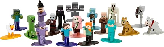 Minecraft 1.65 Nano Metalfigs 18-Pack Die-cast Figures, Toys for Kids and Adults(Wave 12)