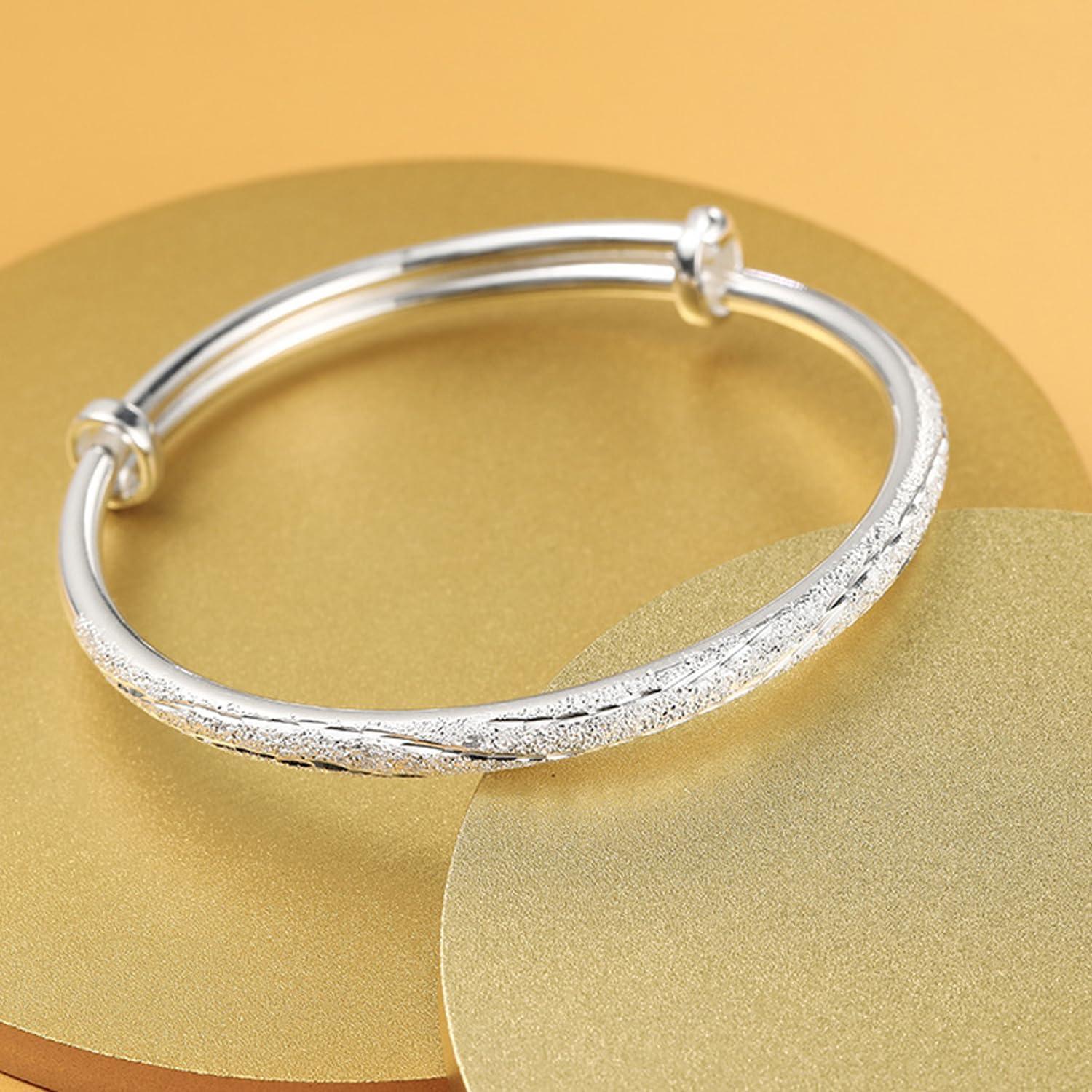 925 Sterling Silver Bangle Bracelets for Women, Handmade Adjustable Bangles Fashion Jewelry Bracelet Valentine Mothers day Gift - Image 3