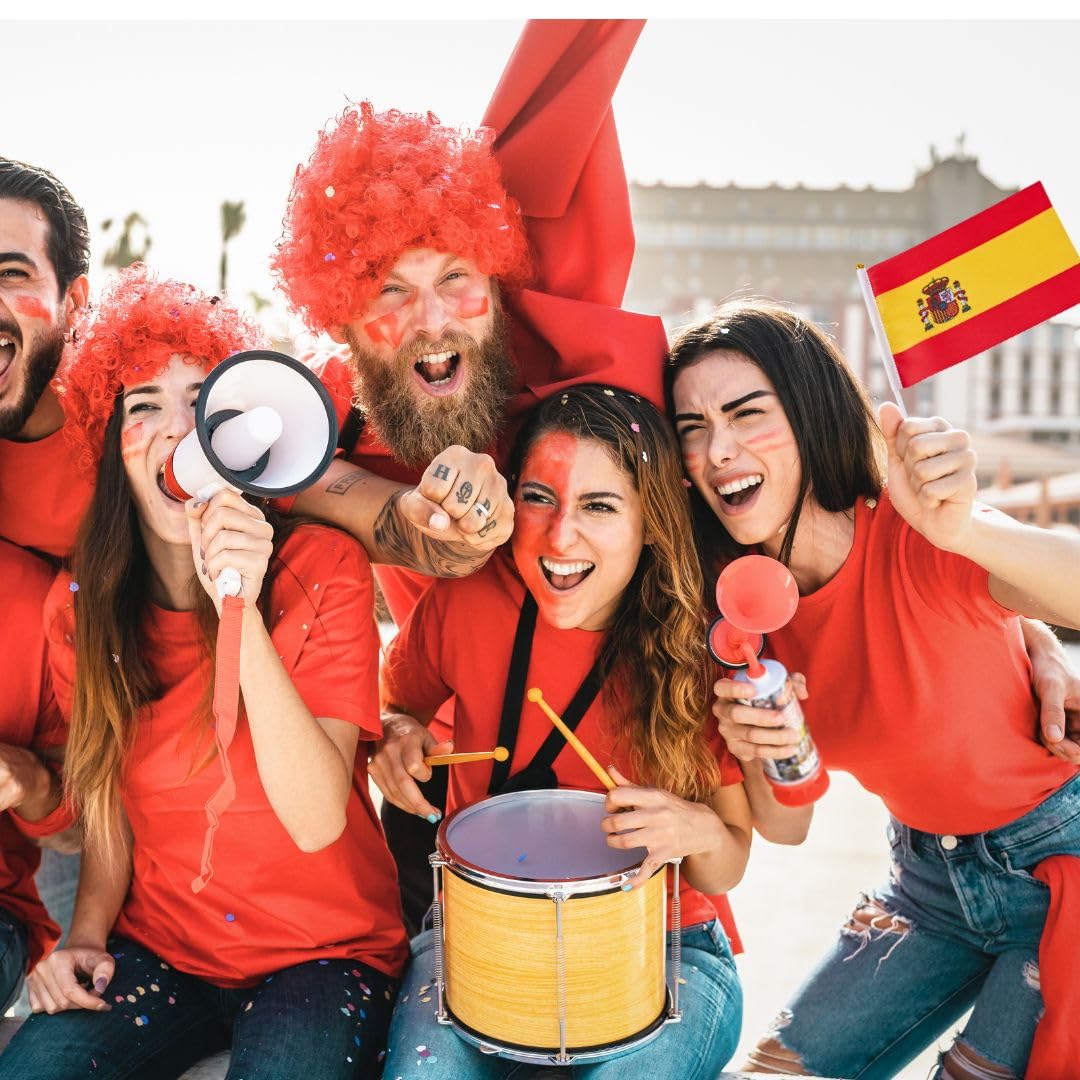 Runesol 12 Pack Hand Held Spanish Flags, 14cm x 21cm, Mini Flags of the World, Spain Flags, Small Flags on Sticks - Image 3