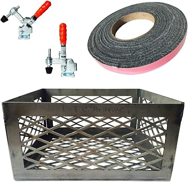 Total Control Mod Kit for Oklahoma Joes Smokers compatible with Longhorn or Highland Offset Smoker - Gasket, Lid Latch Charcoal Basket