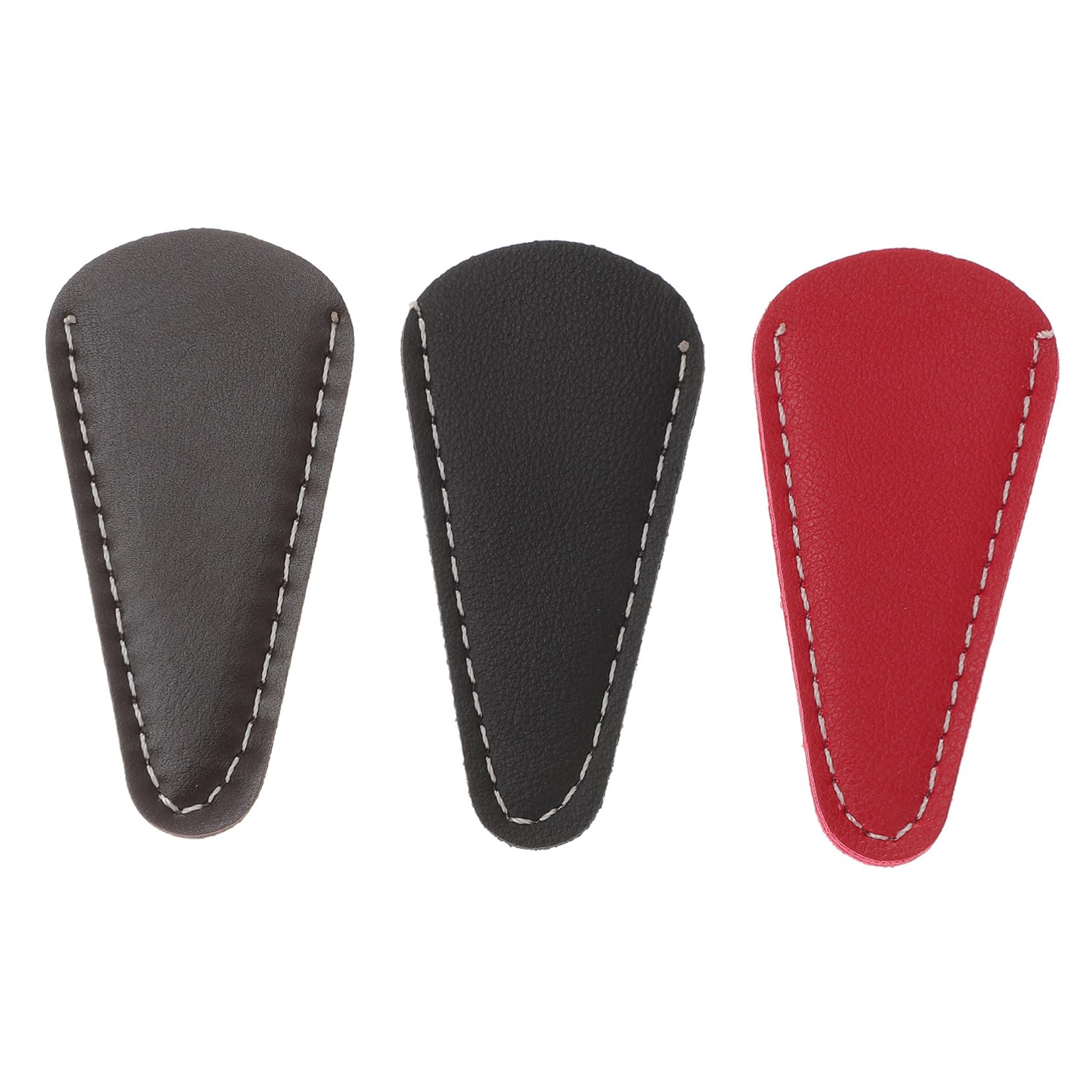 Ipetboom Custodia Protettiva in Pelle Pu per Forbici da Cucito 3 Pezzi (nero, Kaki, Rosso Scuro), Copertura Sicurezza per Forbici da Barberia, Custodia Portatile per Protezione Lame in Ambito Beauty