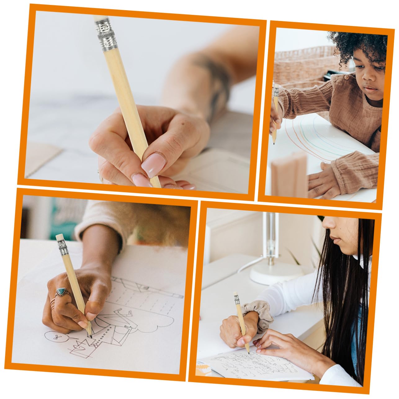 DOITOOL 3 Series Lote De Lápices De Cortos Con Borrador Lápices De Escritura Ergonómicos Dibujo Y De Golf Oficina Y Escuela 100 Piezas X 3