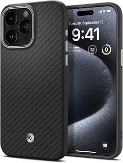 Spigen Enzo Aramid MagFit Case MagSafe Compatible with iPhone 15 Pro - Matte Black