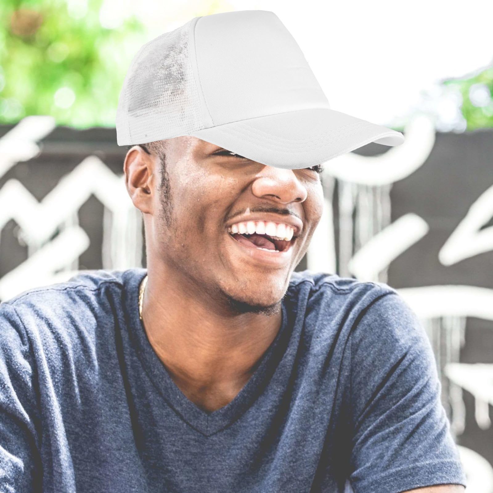 BESTonZON 10 Gorras de Béisbol en Color Claro para Sublimar Malla, Ligeras Poliéster, Ideales para Bricolaje y Actividades al Aire Libre como Pesca y Escalada