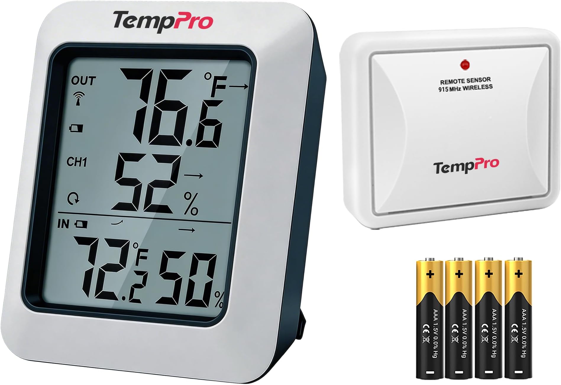 ThermoPro TP60S Digital Hygrometer Indoor Outdoor Thermometer Wireless Temperature and Humidity Gauge Monitor Room Thermometer with 200ft/60m Range Humidity Meter