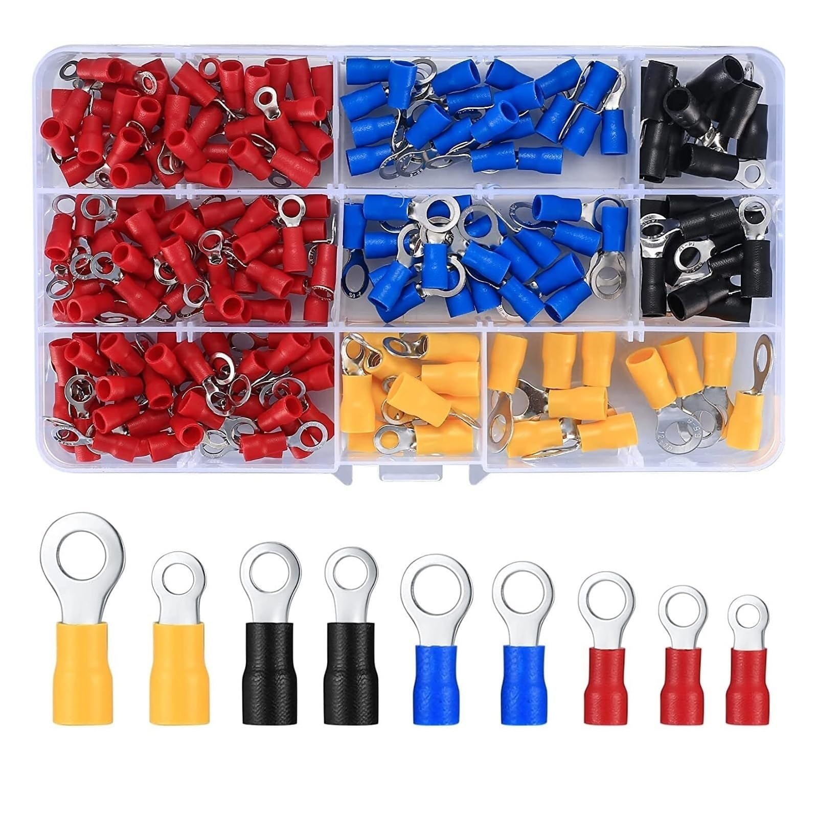 JCUIyon 200 Pcs Mixed Quick Disconnect Electrical Terminals, Insulated Crimp Terminals Connectors Assortment