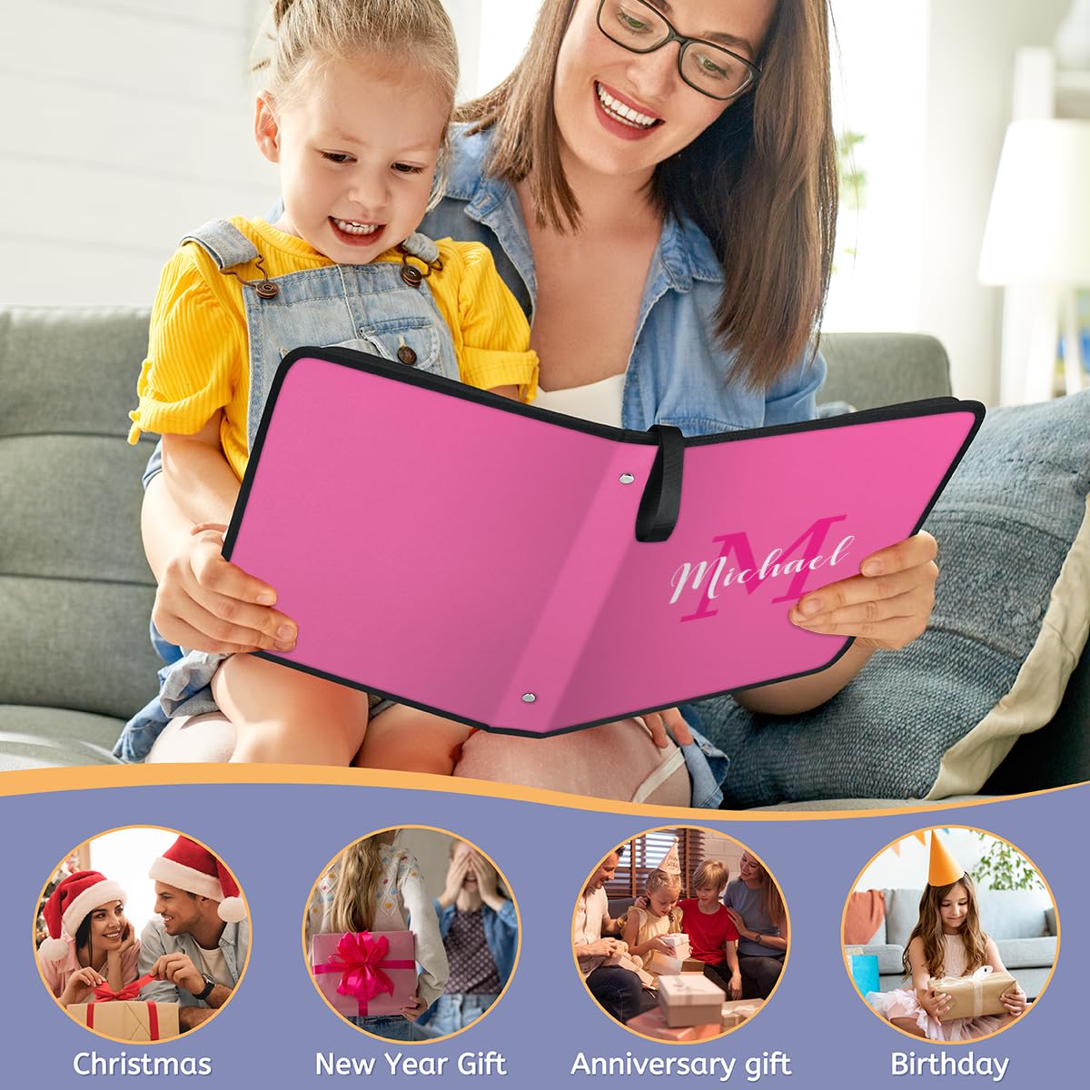 Top-Loaders-for-Cards - Carpeta de tarjetas coleccionables con nombre personalizado, 9 bolsillos, carpeta de tarjetas deportivas como regalo para mujeres, hombres, niños, niñas, niños, niñas, niños